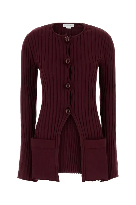 BURGUNDY COTTON CARDIGAN sold by Lord & Taylor