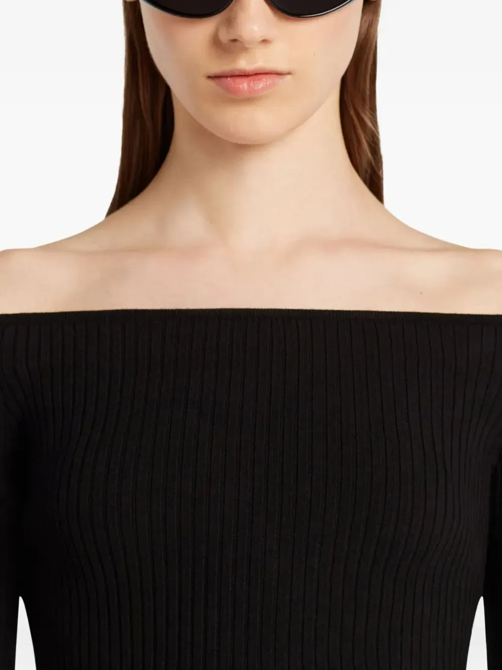 "OFF SHOULDER" RIB KNIT TOP sold by Lord & Taylor product image thumbnail 4