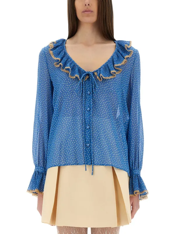PRINTED SILK BLOUSE sold by Lord & Taylor