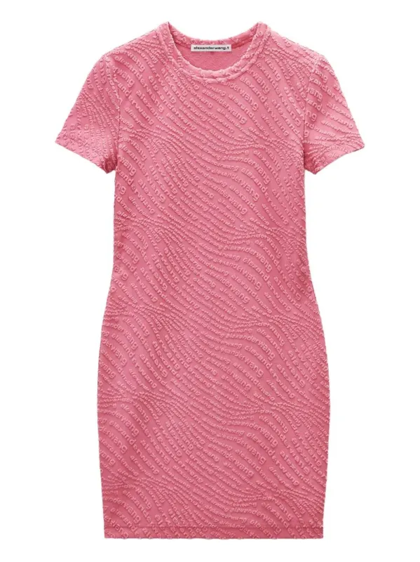 PINK STRETCH POLYESTER MINI DRESS sold by Lord & Taylor