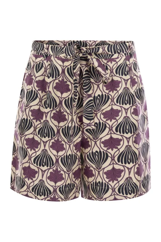 METELLO - PRINTED SILK FLUID SHORT TROUSERS sold by Lord & Taylor