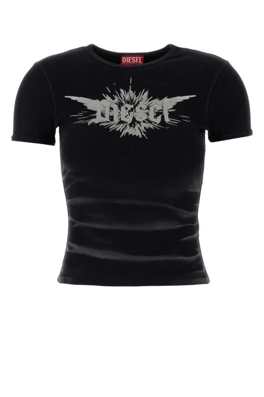 BLACK STRETCH COTTON T-ELE-LONG T-SHIRT sold by Lord & Taylor