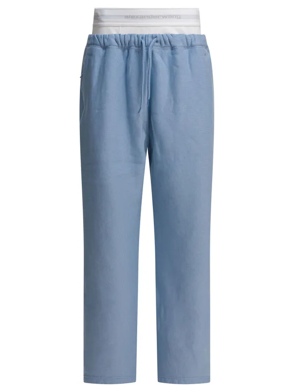 WIDE LEG SWEATPANT W/ LOGO ELASTIC EXPOSED BRIEF sold by Lord & Taylor