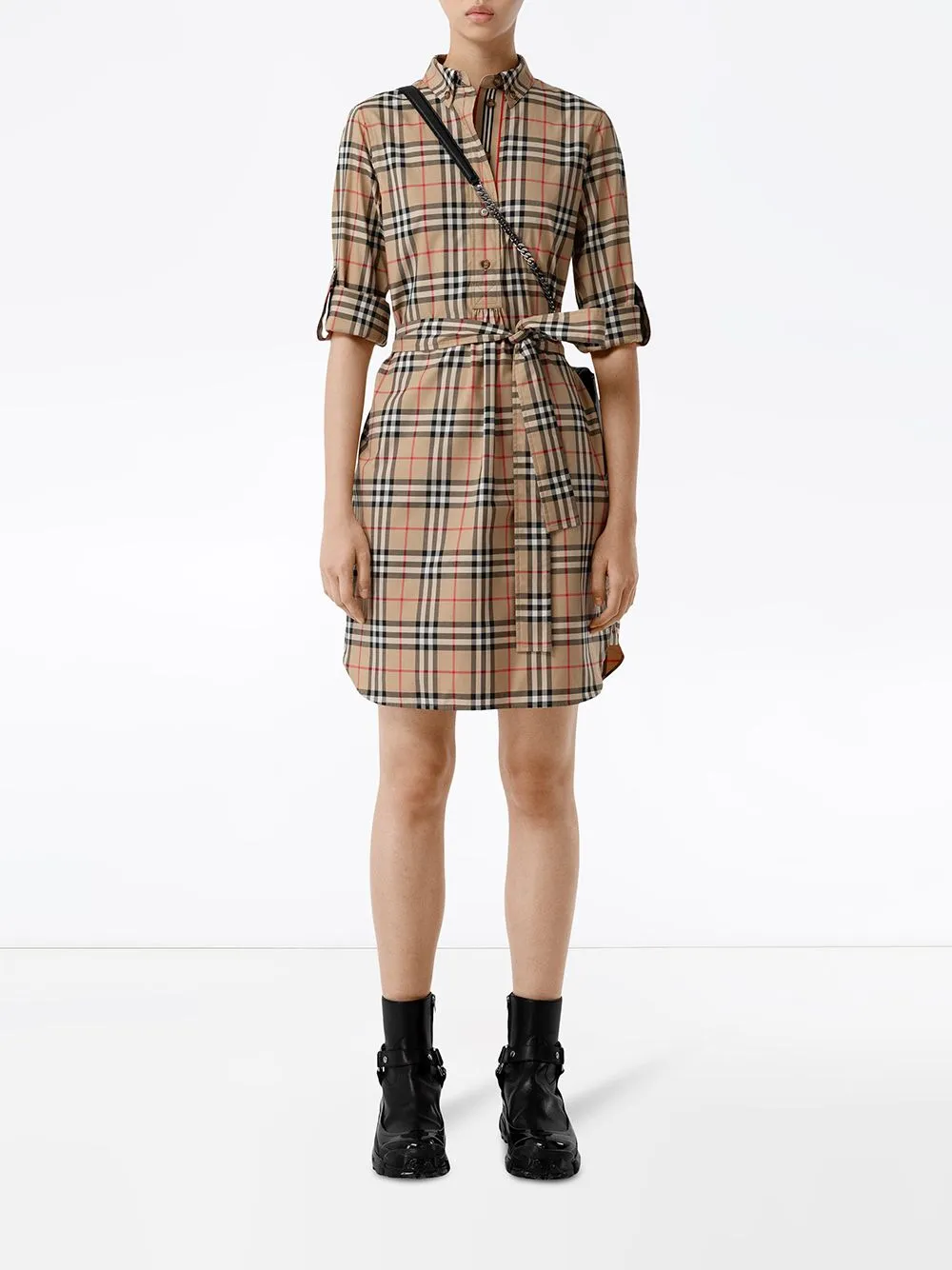 CHECK COTTON SHIRT DRESS sold by Lord & Taylor product image thumbnail 4