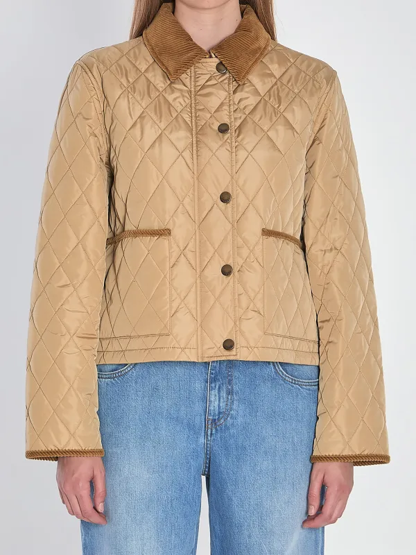 CROPPED QUILTED NYLON JACKET sold by Lord & Taylor