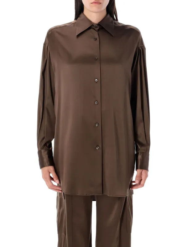 STRETCH SILK SATIN RELAXED FIT SHIRT sold by Lord & Taylor