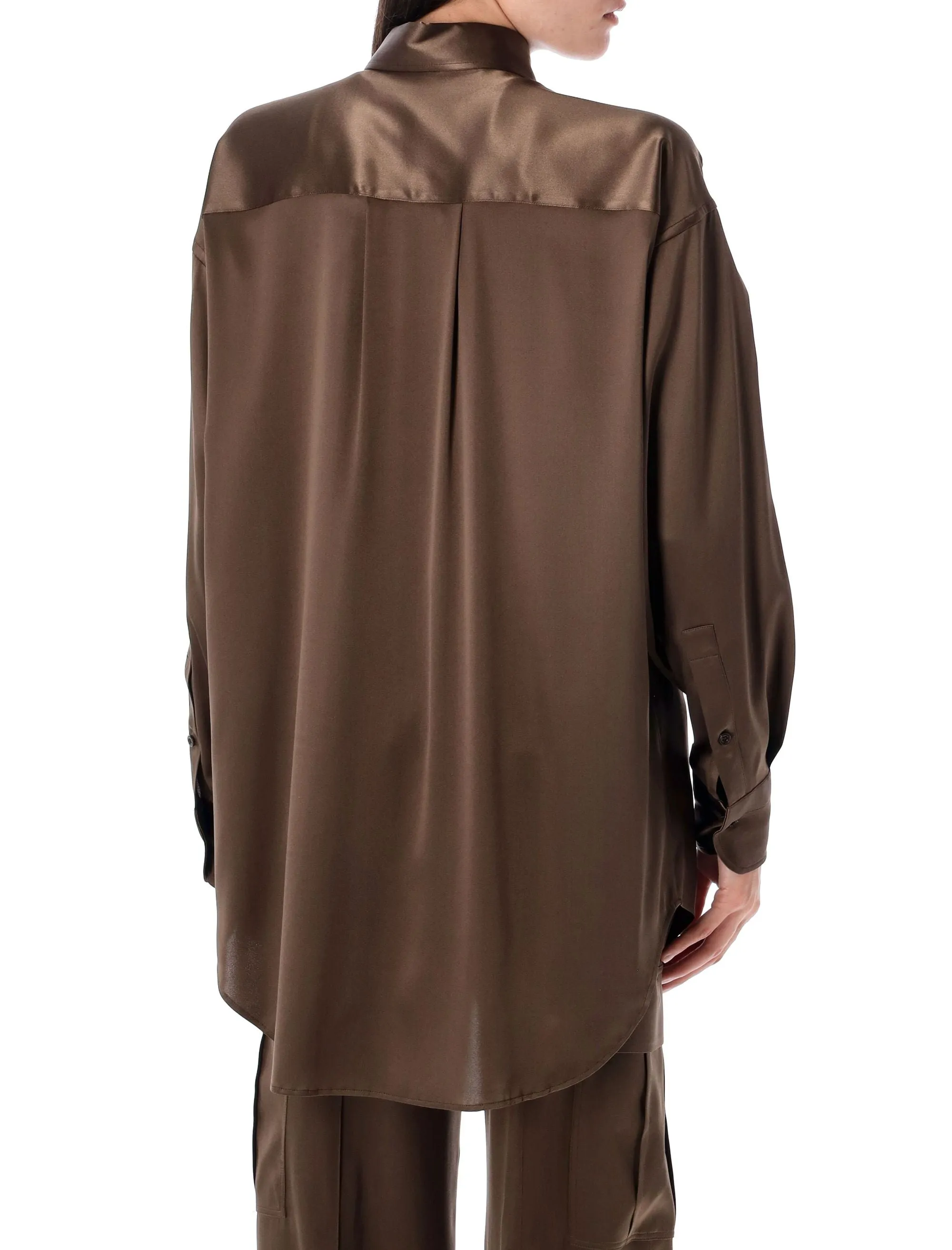 STRETCH SILK SATIN RELAXED FIT SHIRT sold by Lord & Taylor product image thumbnail 2