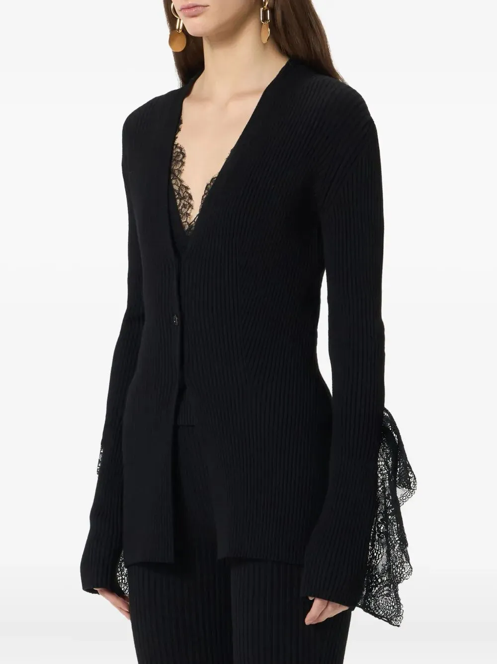 KNITTED INSERT LACE CARDIGAN sold by Lord & Taylor product image thumbnail 2