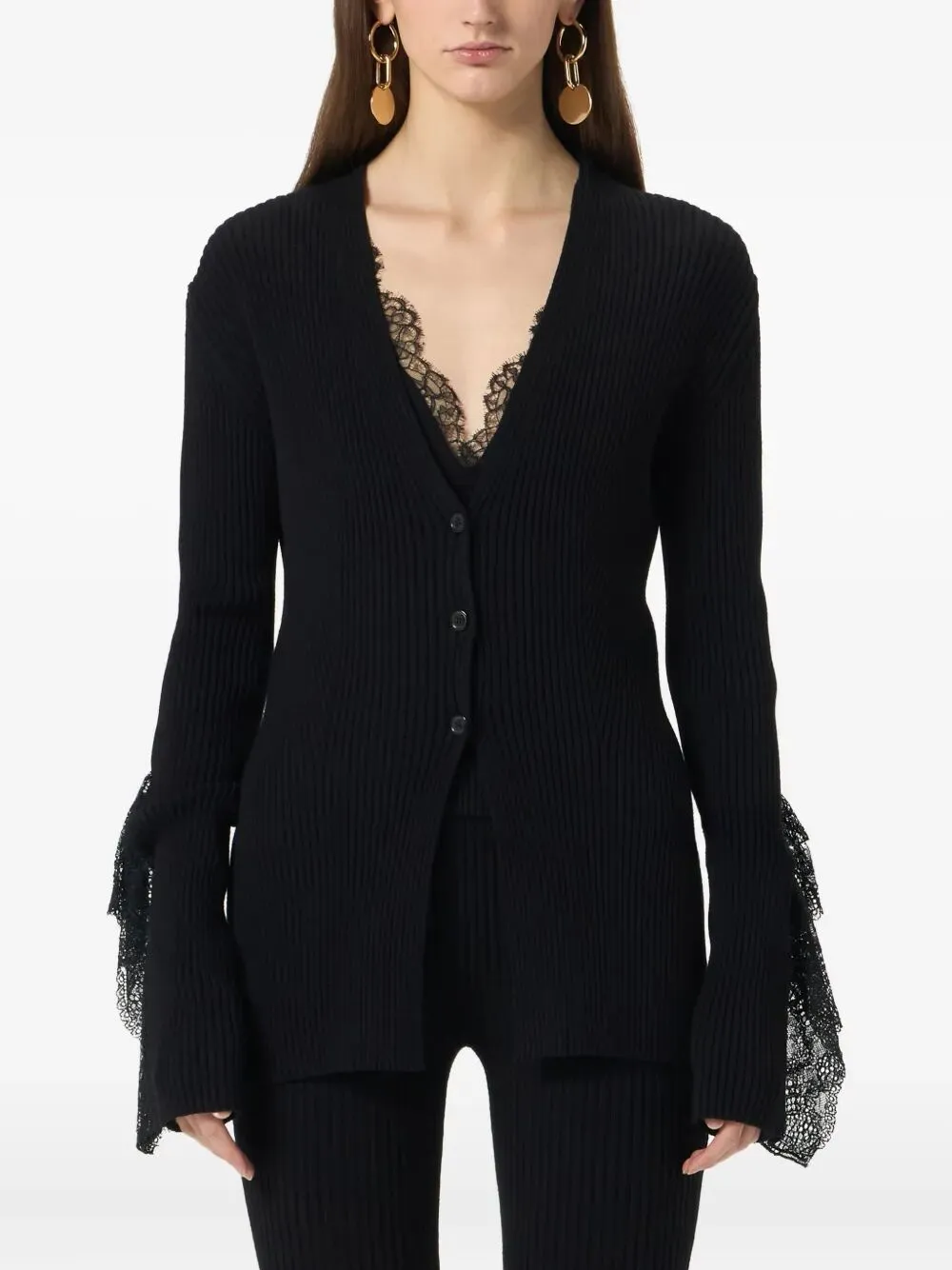 KNITTED INSERT LACE CARDIGAN sold by Lord & Taylor product image thumbnail 4