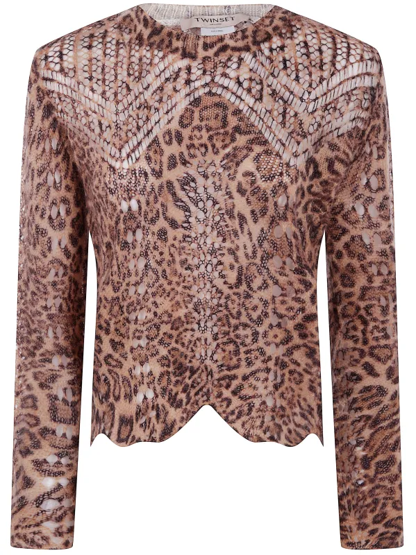 ROUND NECK ANIMALIER SWEATER sold by Lord & Taylor