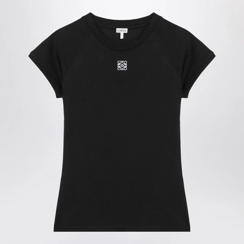 BLACK COTTON-BLEND T-SHIRT WITH ANAGRAM LOGO sold by Lord & Taylor