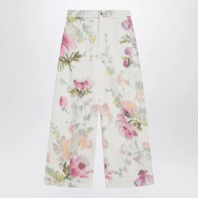 WHITE JEANS WITH FLORAL DIGITAL PRINT sold by Lord & Taylor