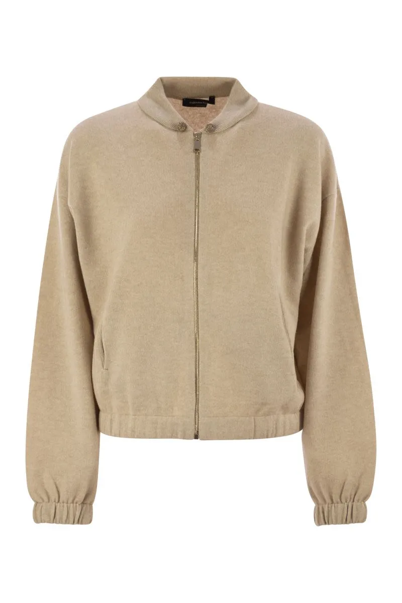 BOMBER JACKET IN PLATINUM WITH BALL PINS sold by Lord & Taylor