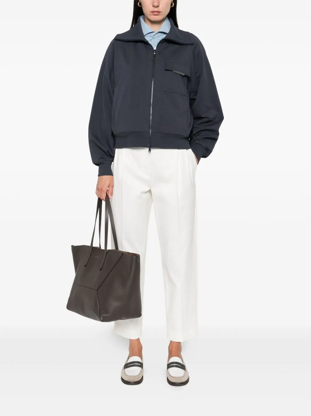 COTTON ZIPPED SWEATSHIRT sold by Lord & Taylor product image thumbnail 4
