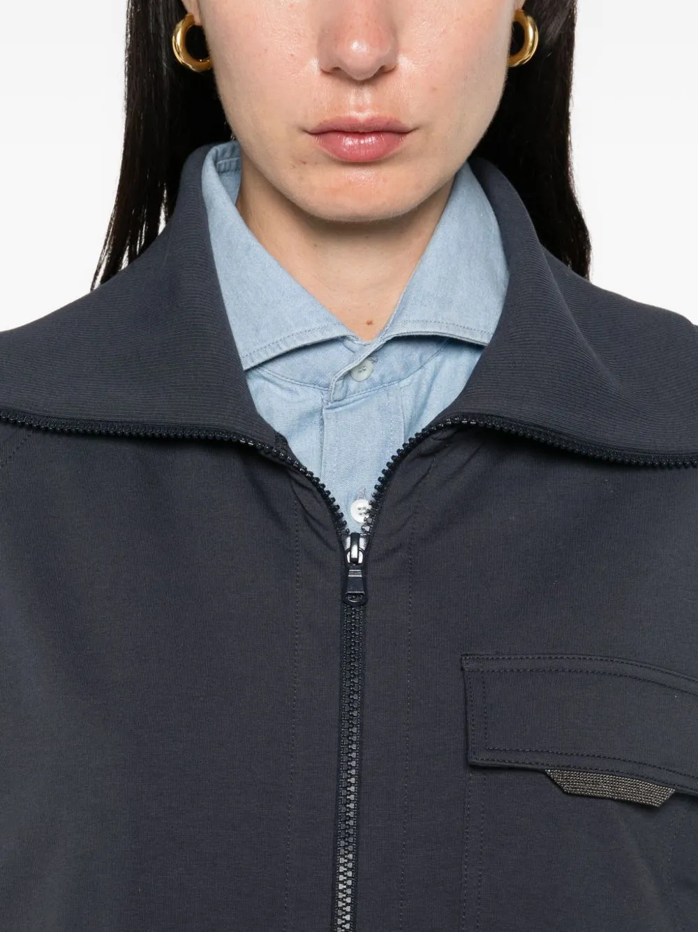 COTTON ZIPPED SWEATSHIRT sold by Lord & Taylor product image thumbnail 2