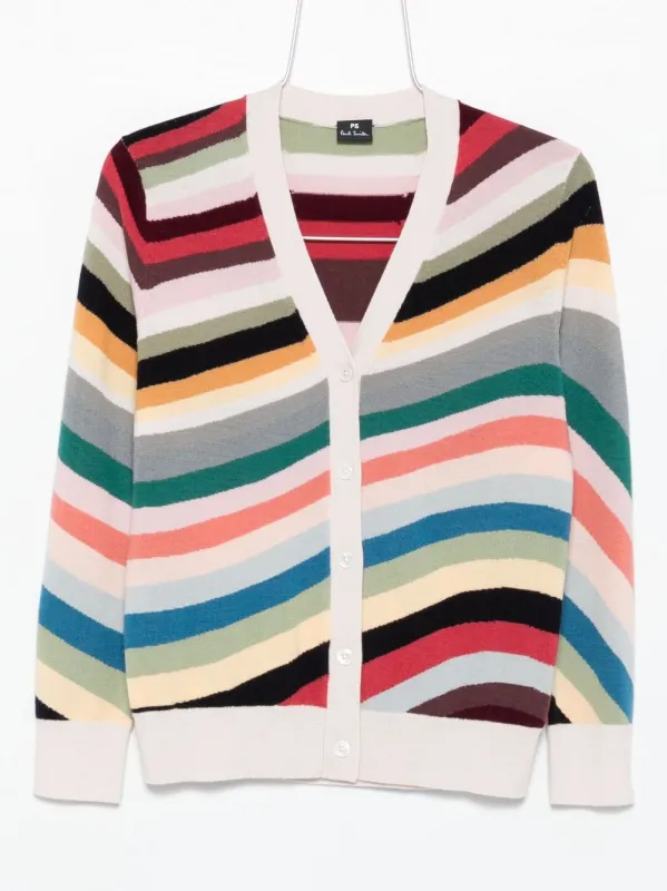 STRIPED WOOL CARDIGAN sold by Lord & Taylor
