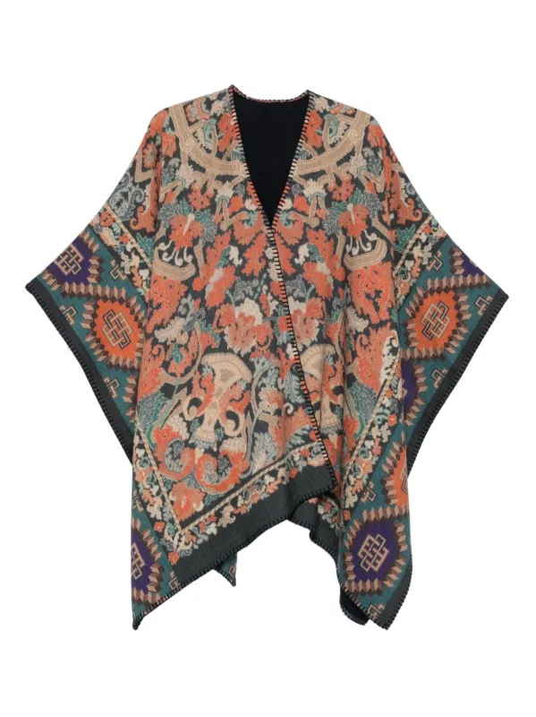 WOOL PRINTED PONCHO sold by Lord & Taylor