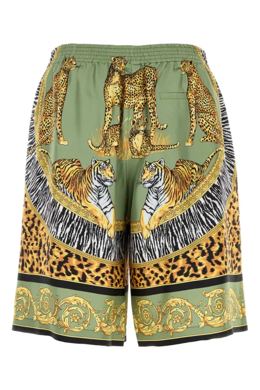 PRINTED SILK BERMUDA SHORTS made by Versace