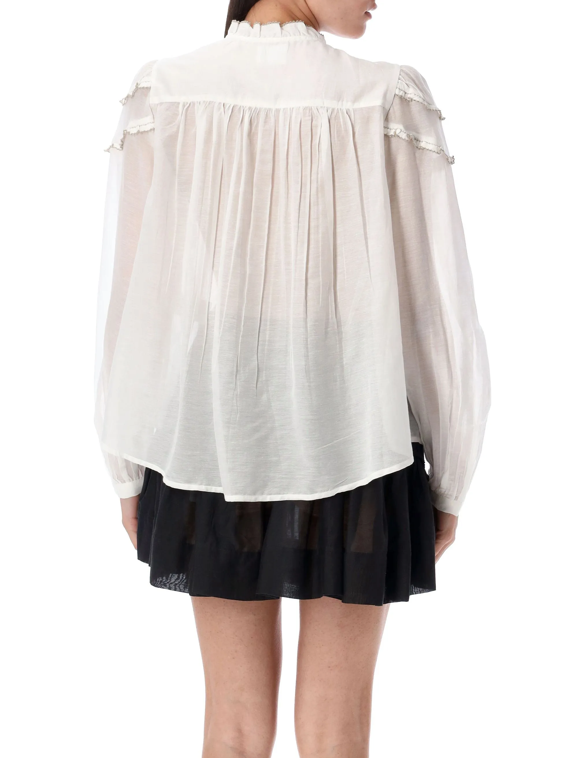 CHRISTA GATHERED COTTON BLOUSE sold by Lord & Taylor product image thumbnail 2