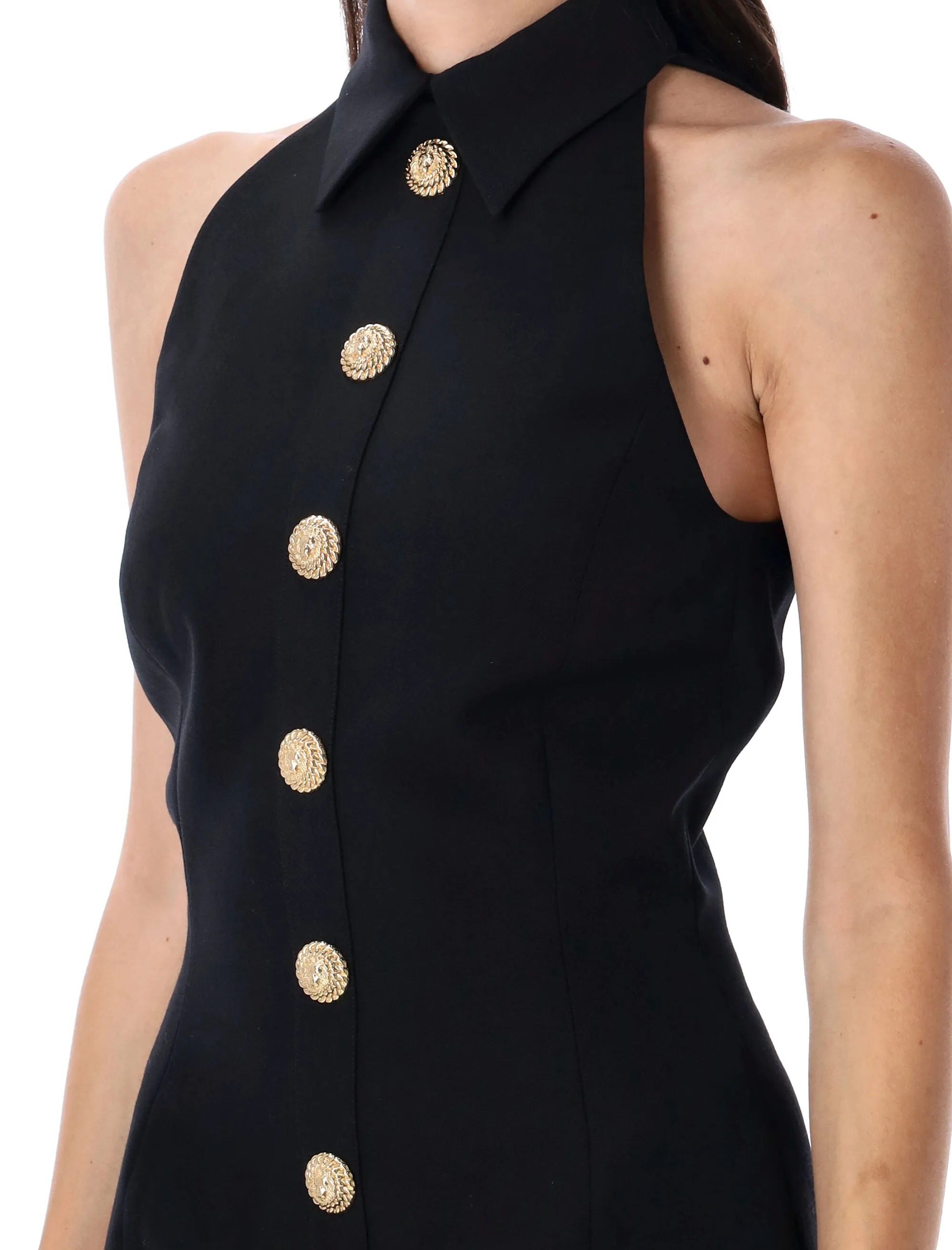 BUTTONED HALTER-NECK MINI DRESS sold by Lord & Taylor product image thumbnail 3