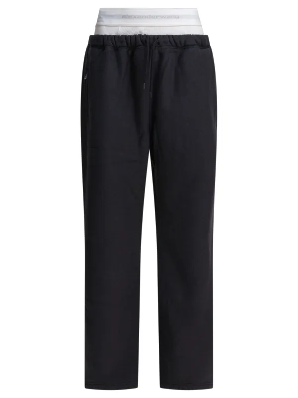 WIDE LEG SWEATPANT W/ LOGO ELASTIC EXPOSED BRIEF sold by Lord & Taylor