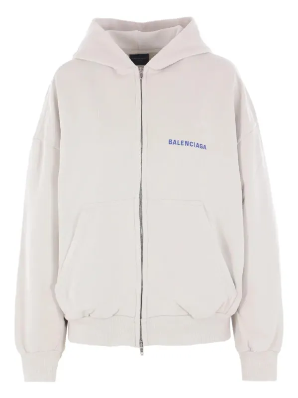 WHITE HOODIE WITH LOGO, ZIP CLOSURE AND BLUE LOGO sold by Lord & Taylor