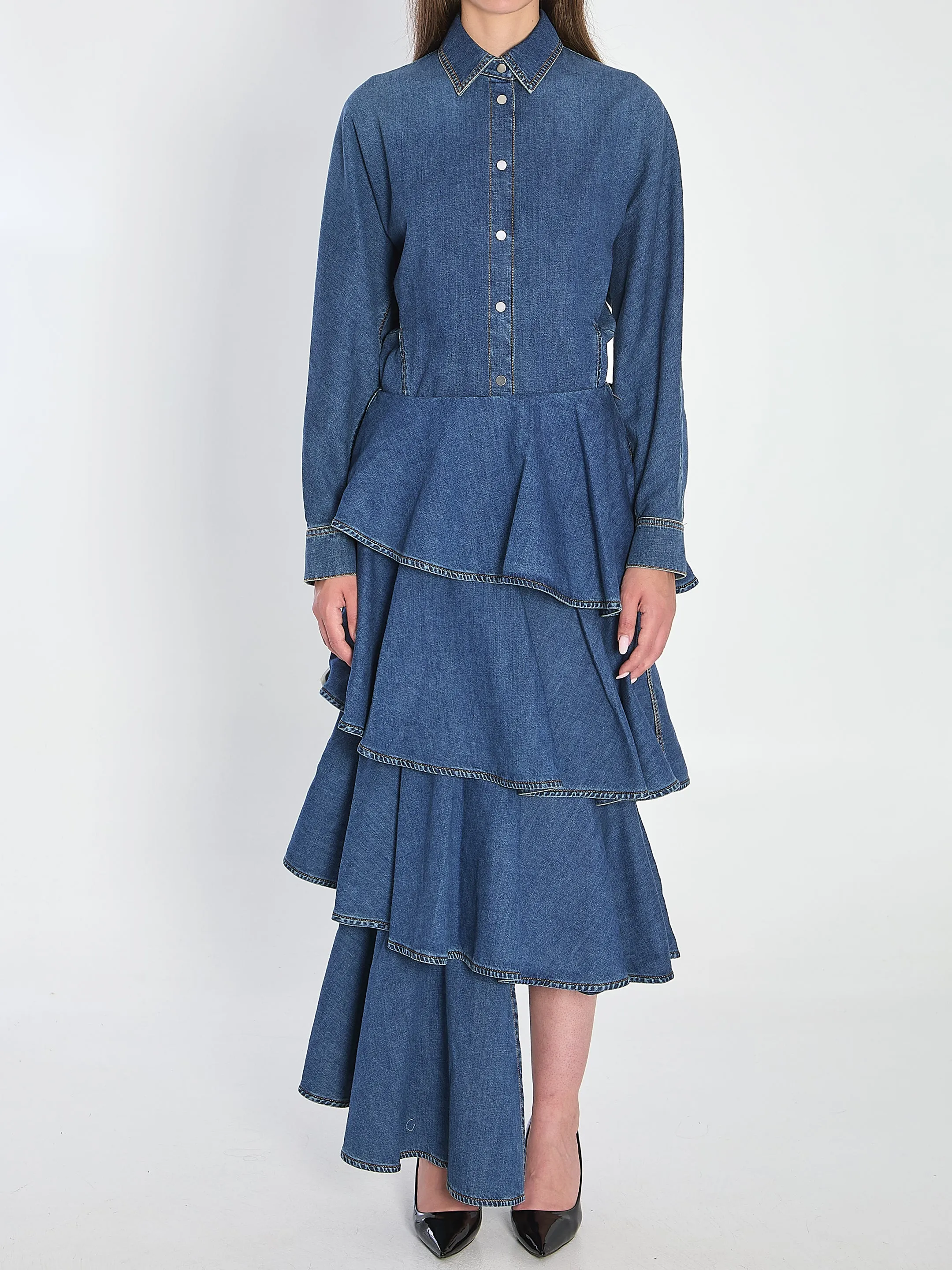 ROUND DENIM SHIRT sold by Lord & Taylor product image thumbnail 5