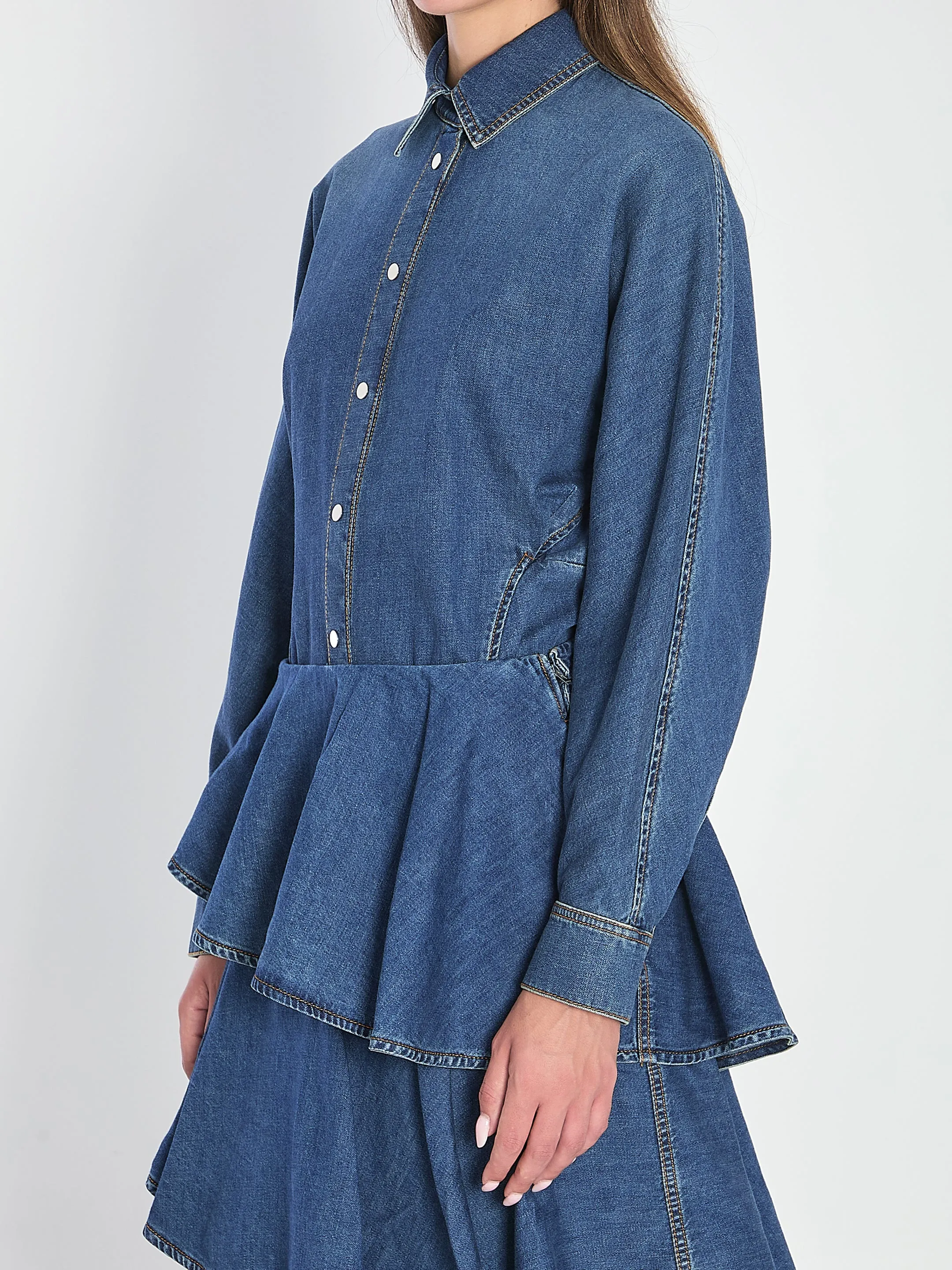 ROUND DENIM SHIRT sold by Lord & Taylor product image thumbnail 2