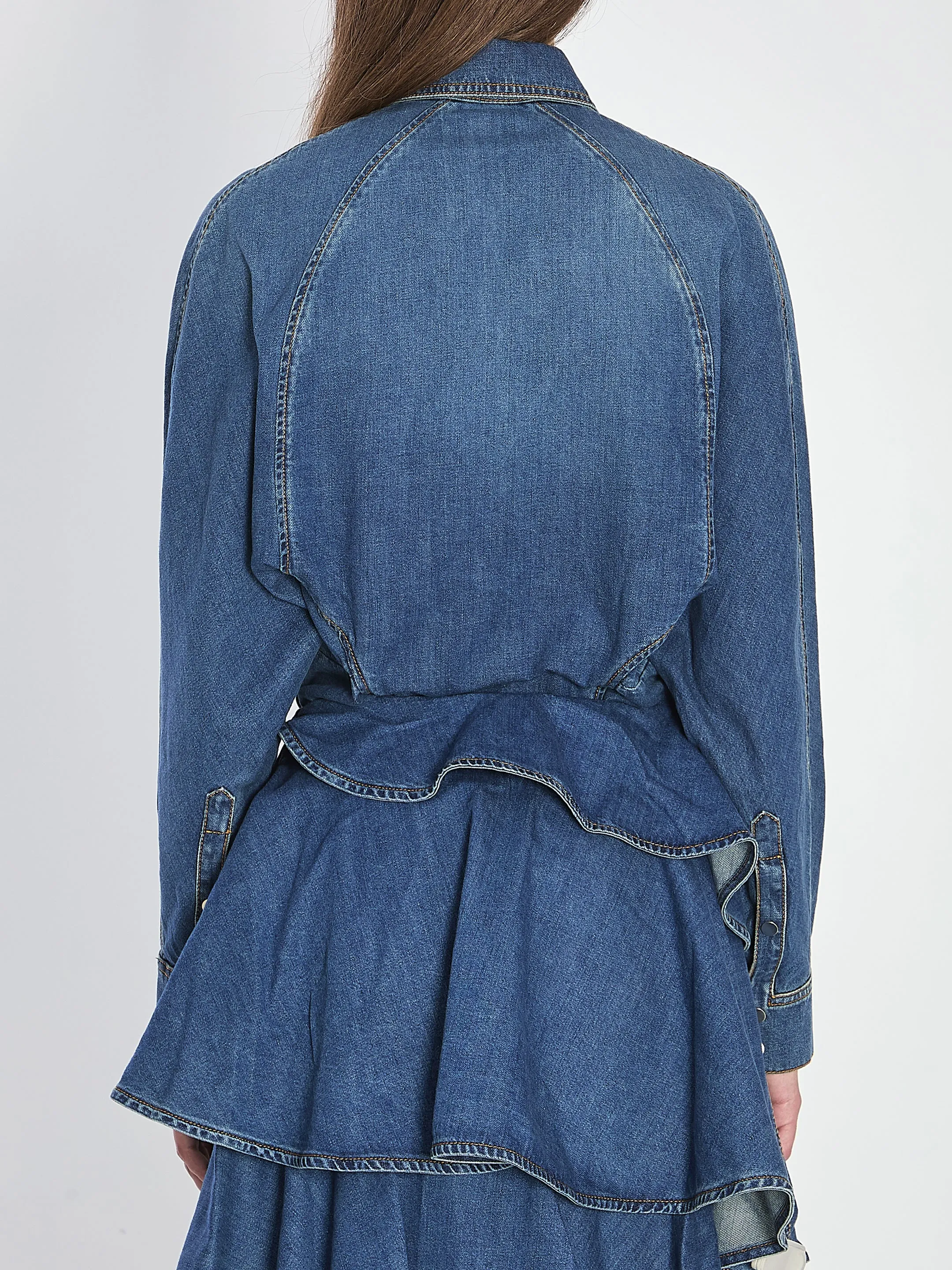 ROUND DENIM SHIRT sold by Lord & Taylor product image thumbnail 4