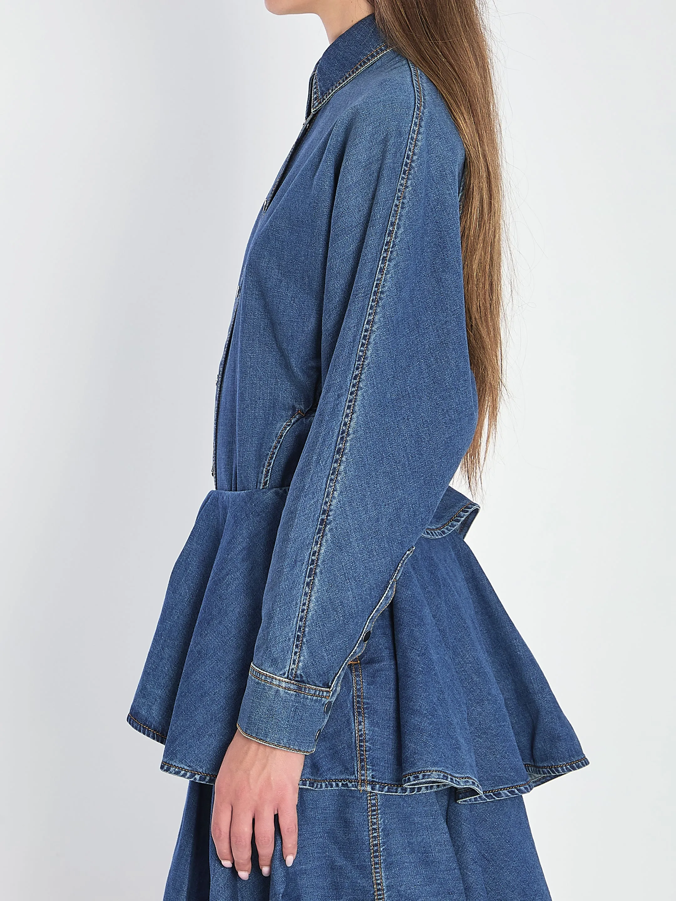 ROUND DENIM SHIRT sold by Lord & Taylor product image thumbnail 3