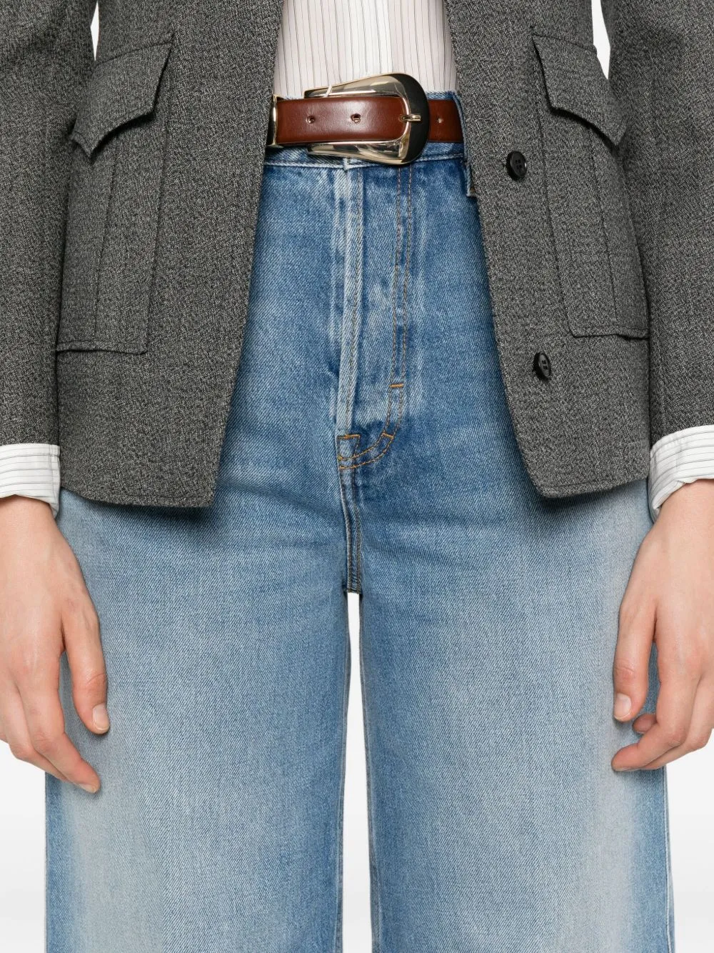 WIDE-LEG DENIM JEANS sold by Lord & Taylor product image thumbnail 4