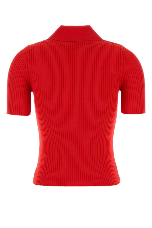 RED VISCOSA BLEND POLO SHIRT sold by Lord & Taylor