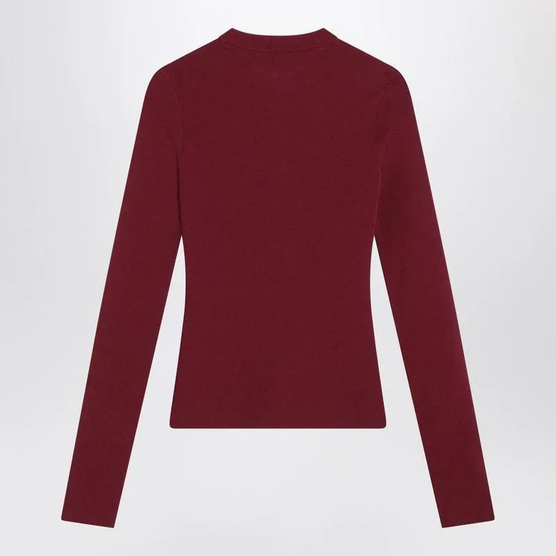 RIBBED BURGUNDY NANO BB SWEATER sold by Lord & Taylor