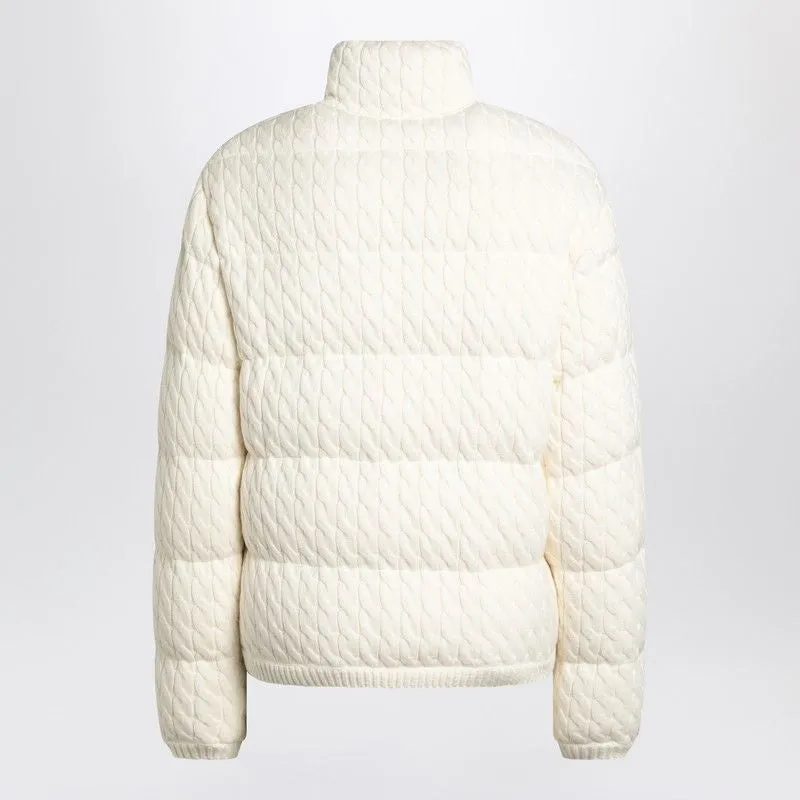 WHITE PUFFER JACKET WITH BRAIDS IN COTTON BLEND sold by Lord & Taylor