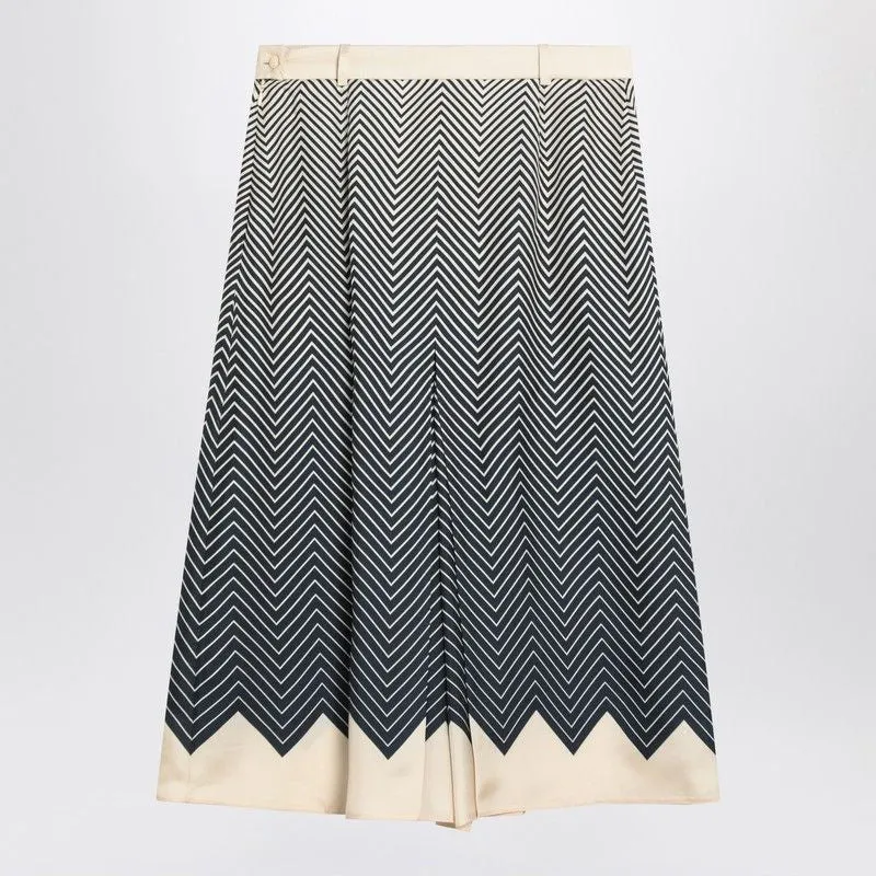 BLUE/IVORY SILK SKIRT sold by Lord & Taylor