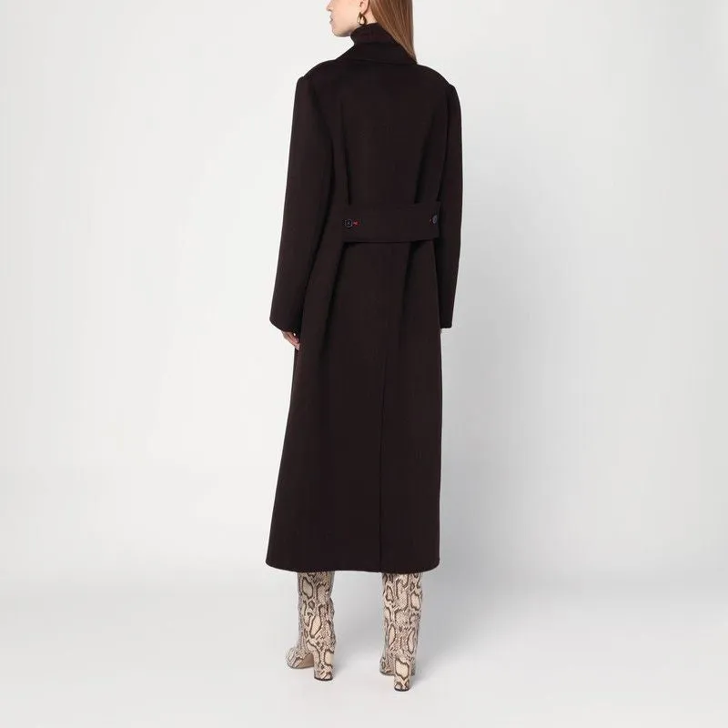 BROWN DOUBLE-BREASTED COAT IN WOOL AND CASHMERE sold by Lord & Taylor