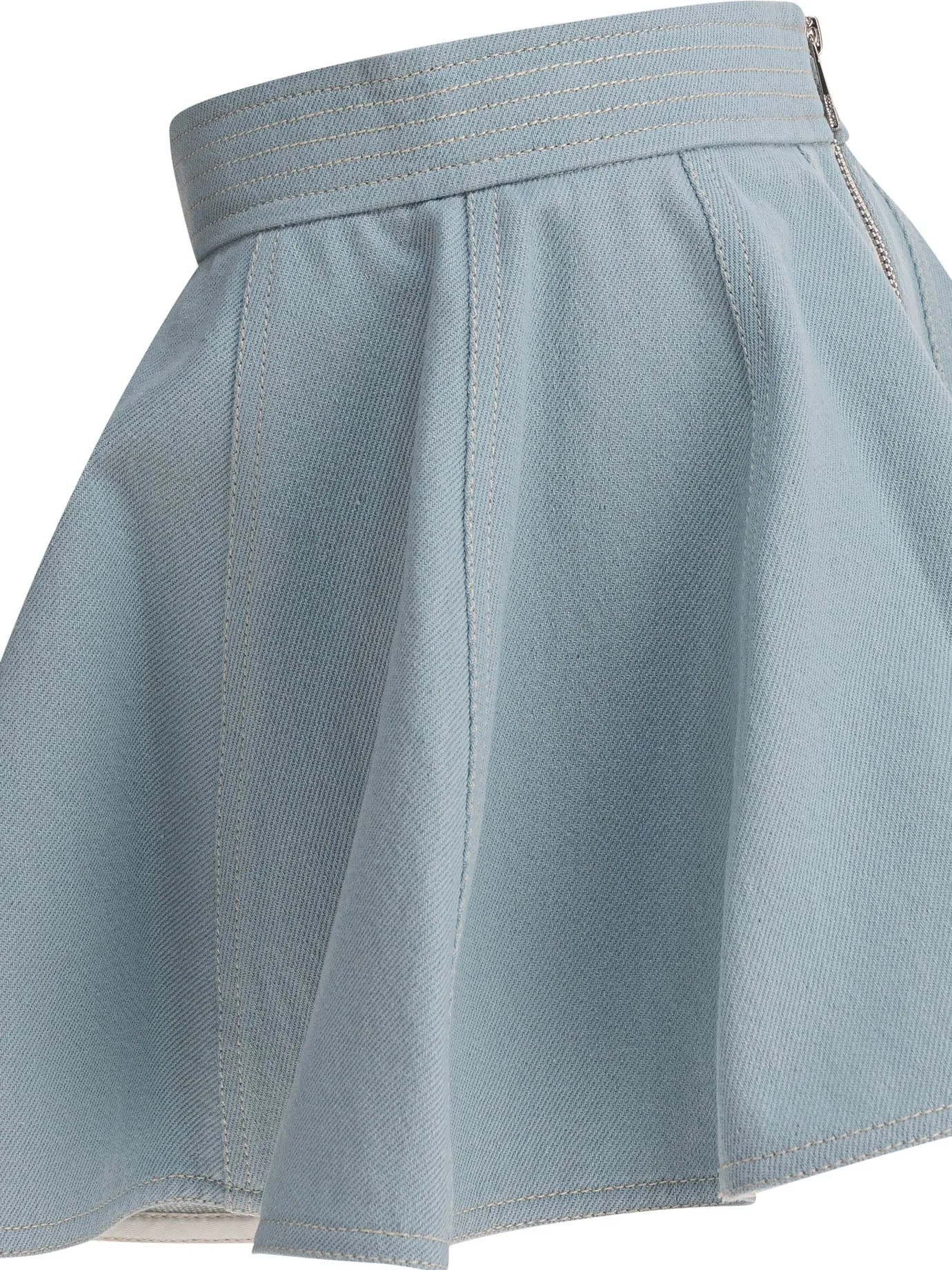 DENIM FLARED MINISKIRT sold by Lord & Taylor product image thumbnail 4