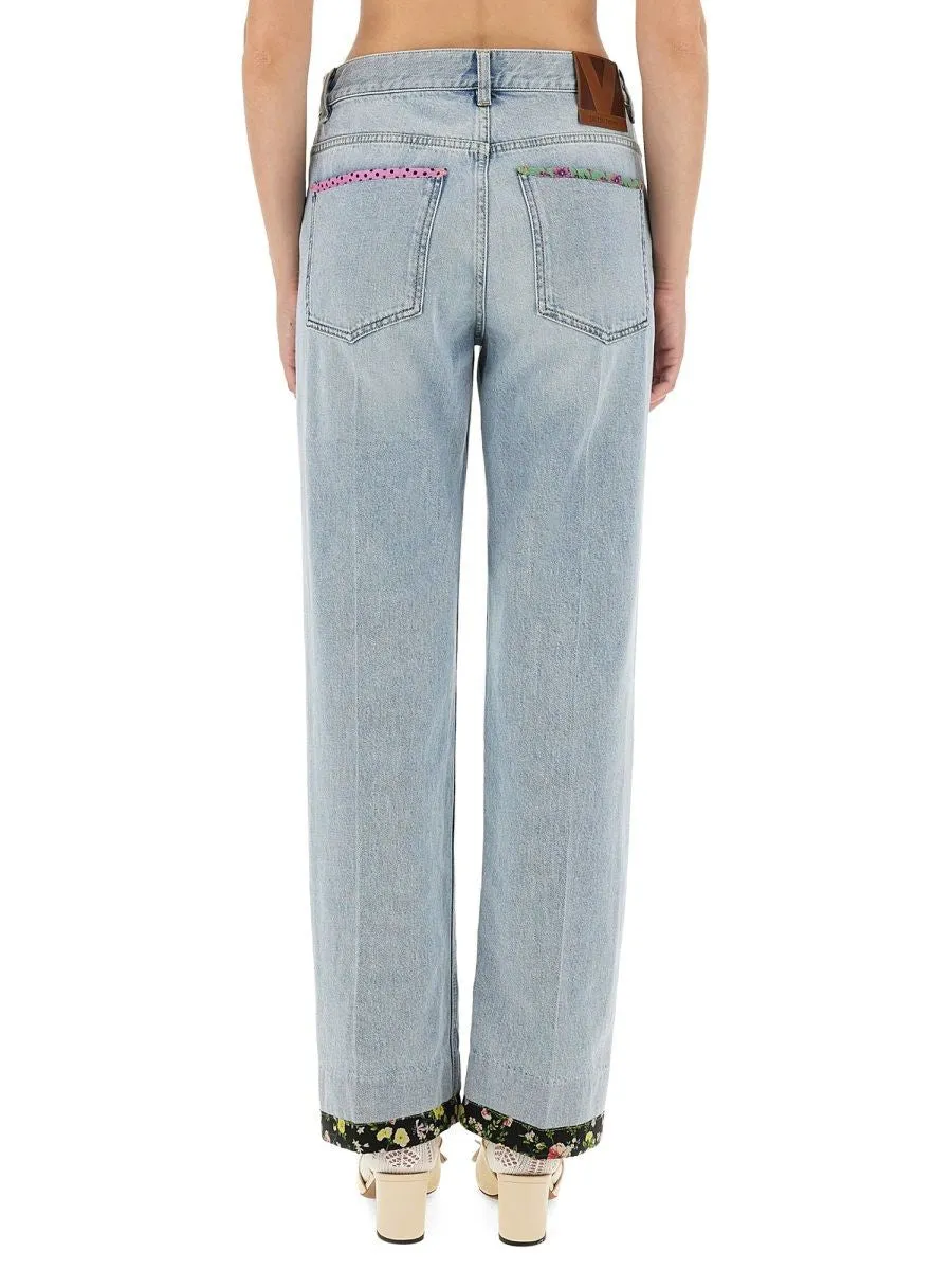 EMBROIDERED DENIM PANTS sold by Lord & Taylor product image thumbnail 3