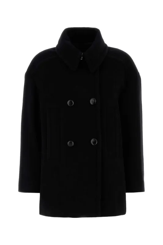 BLACK WOOL BLEND FIBY COAT sold by Lord & Taylor