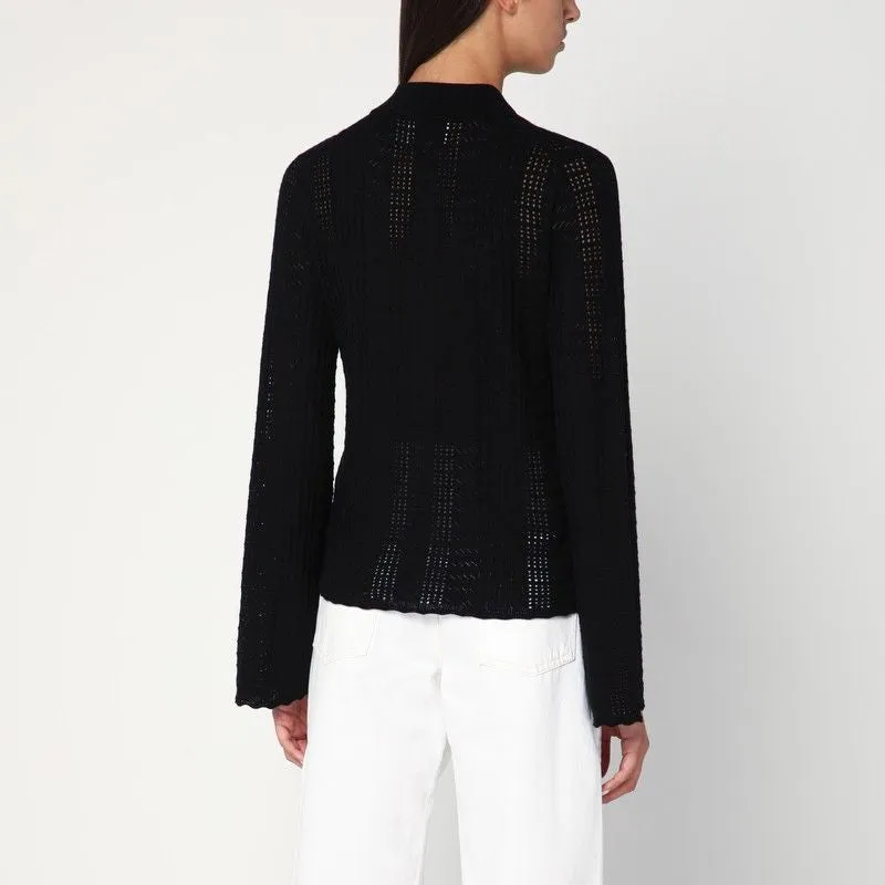 BLACK POLO SHIRT IN WOOL AND CASHMERE BLEND sold by Lord & Taylor