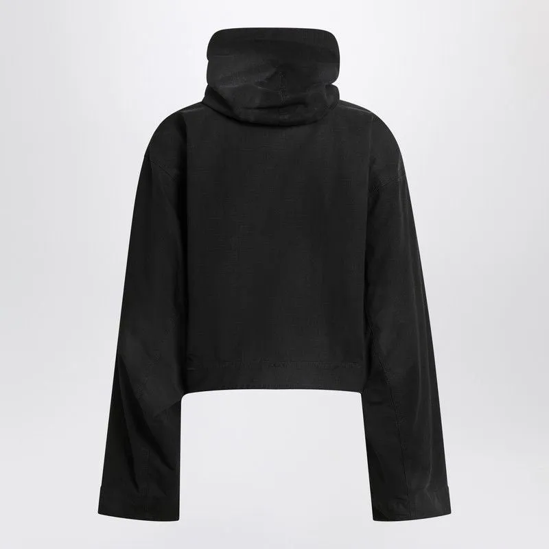 CROPPED JACKET WITH HOOD IN BLACK sold by Lord & Taylor