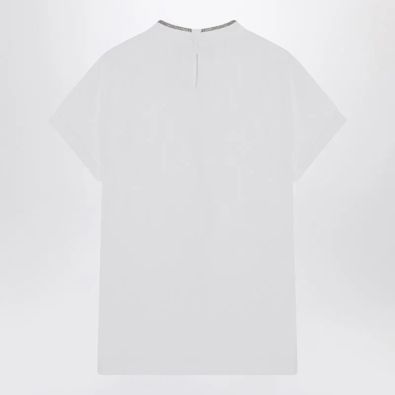 WHITE CREW-NECK T-SHIRT WITH PENDANT sold by Lord & Taylor