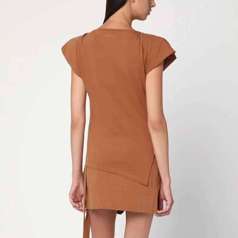 ASYMMETRICAL SEBANI T-SHIRT IN CARAMEL COLOUR sold by Lord & Taylor