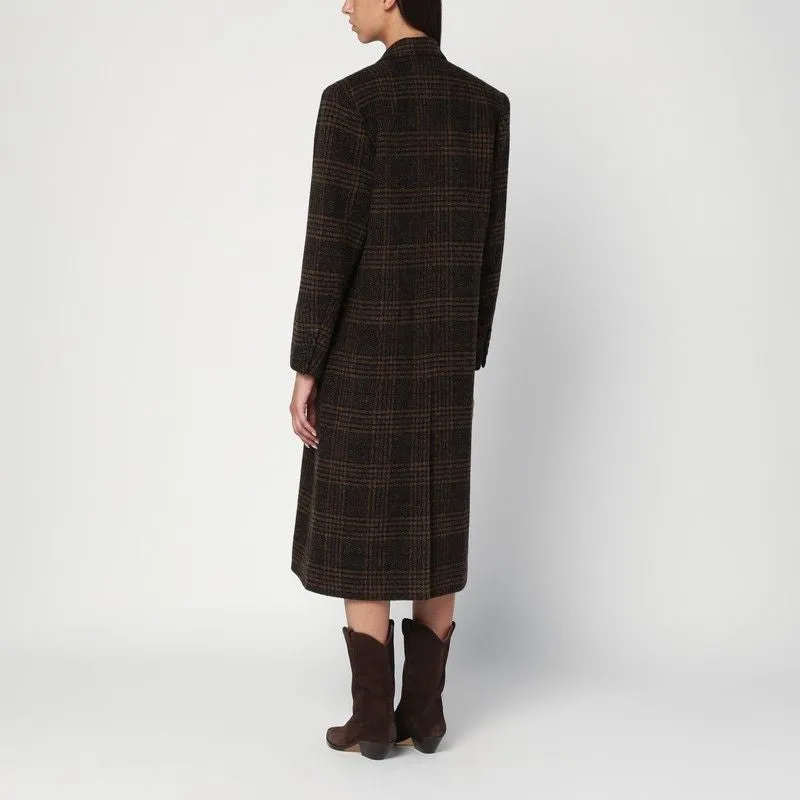 KAKI CHECKED LEXANA DOUBLE-BREASTED COAT sold by Lord & Taylor