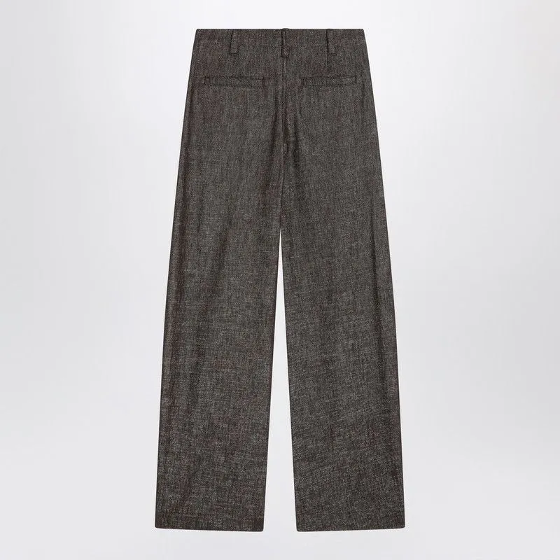 WIDE BROWN TROUSERS IN COTTON BLEND sold by Lord & Taylor
