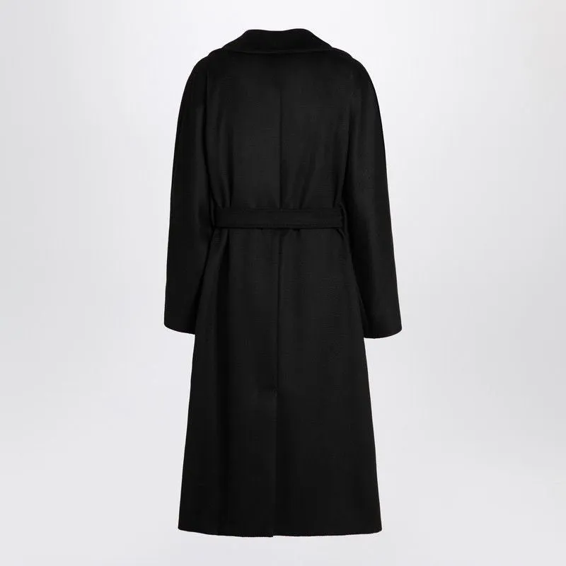 BLACK DOUBLE-BREASTED COAT WITH BELT sold by Lord & Taylor