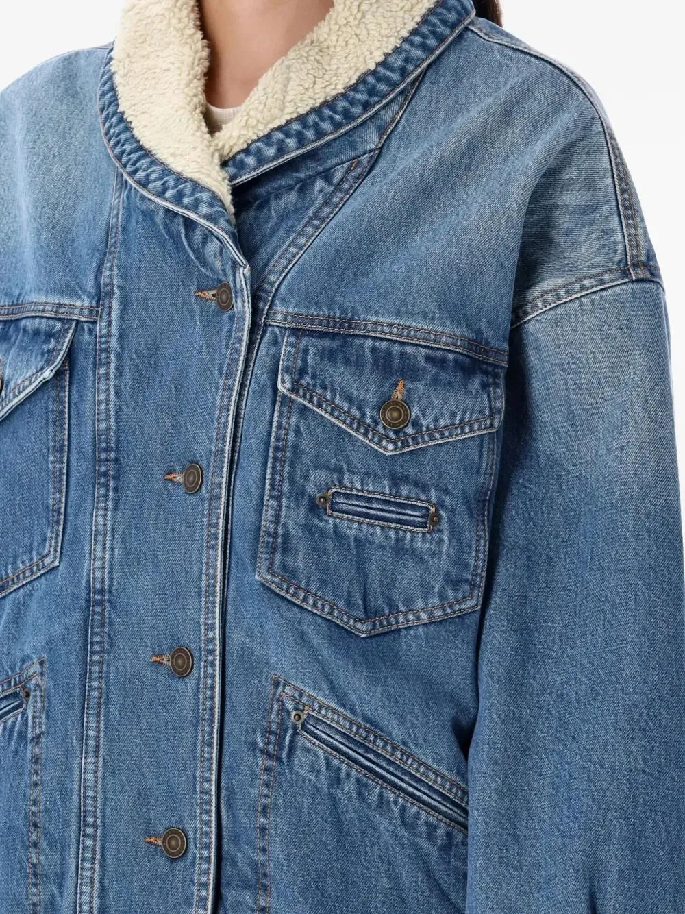 DENIM JACKET WITH SHERPA COLLAR PIMIA sold by Lord & Taylor product image thumbnail 3