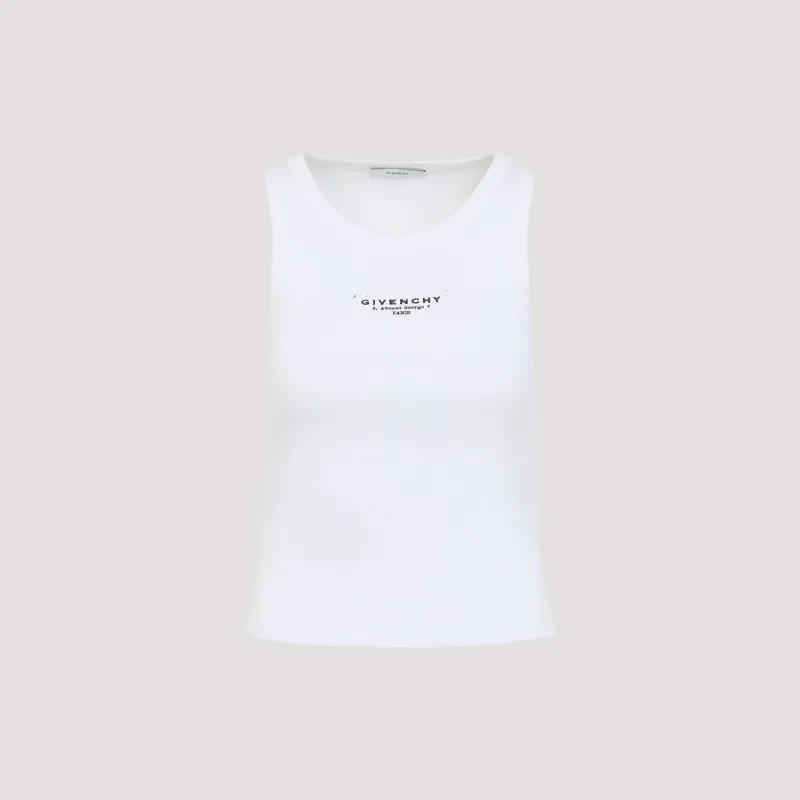 WHITE STRETCH COTTON TANK TOP sold by Lord & Taylor