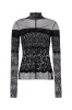 BLACK TULLE AND LACE TOP sold by Lord & Taylor