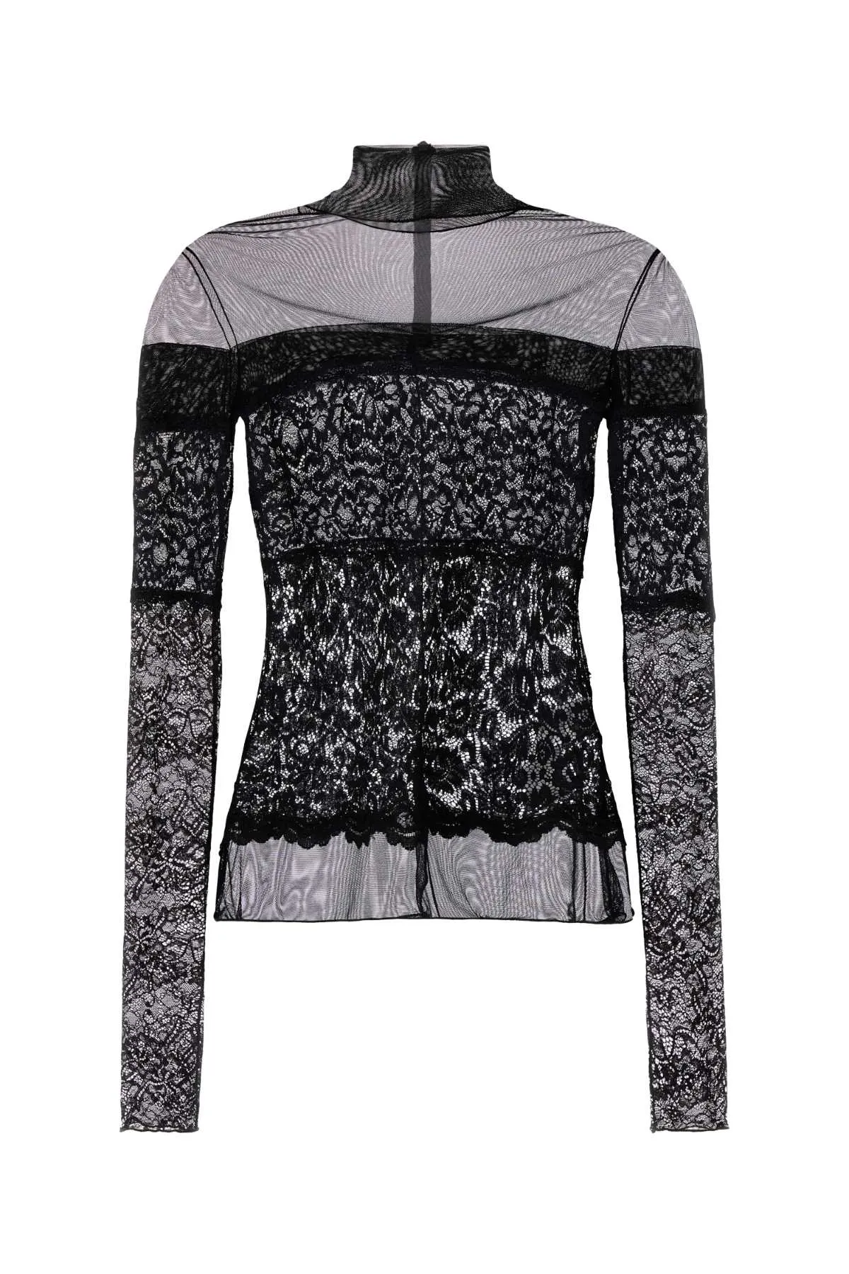 BLACK TULLE AND LACE TOP sold by Lord & Taylor